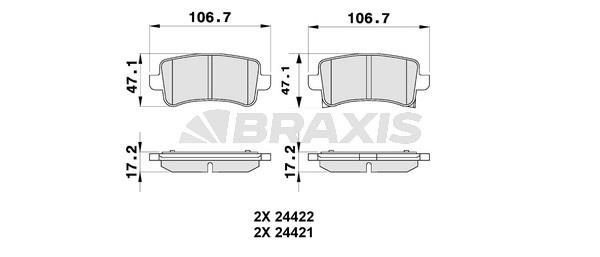 Braxis AB0180 Гальмівні колодки, комплект AB0180: Купити в Україні - Добра ціна на EXIST.UA!