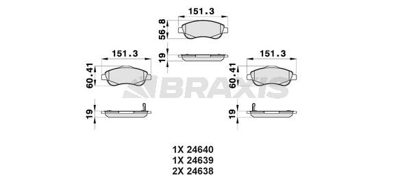 Braxis AB0162 Гальмівні колодки, комплект AB0162: Купити в Україні - Добра ціна на EXIST.UA!