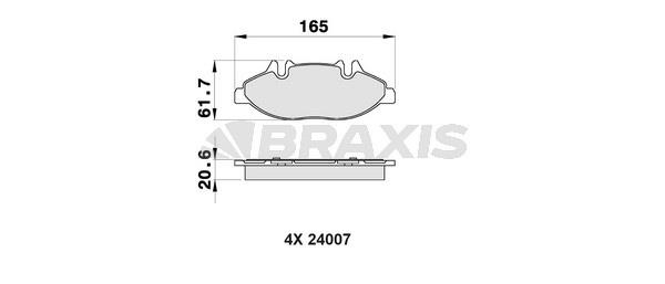 Braxis AB0156 Гальмівні колодки, комплект AB0156: Купити в Україні - Добра ціна на EXIST.UA!