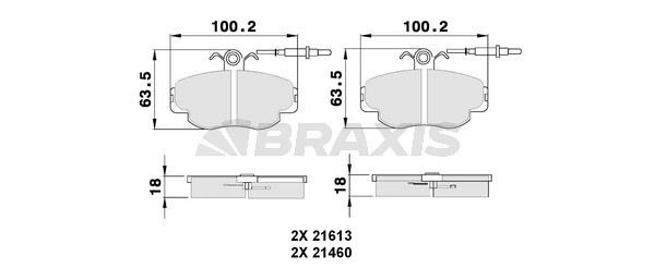 Braxis AB0152 Гальмівні колодки, комплект AB0152: Купити в Україні - Добра ціна на EXIST.UA!