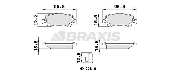 Braxis AB0136 Гальмівні колодки, комплект AB0136: Купити в Україні - Добра ціна на EXIST.UA!