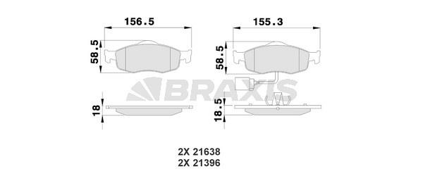 Braxis AB0116 Гальмівні колодки, комплект AB0116: Купити в Україні - Добра ціна на EXIST.UA!