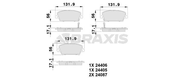 Braxis AB0103 Гальмівні колодки, комплект AB0103: Купити в Україні - Добра ціна на EXIST.UA!