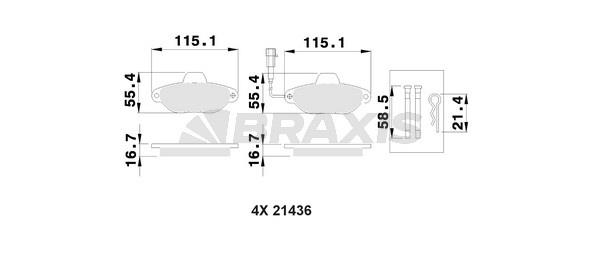 Braxis AB0028 Гальмівні колодки, комплект AB0028: Купити в Україні - Добра ціна на EXIST.UA!