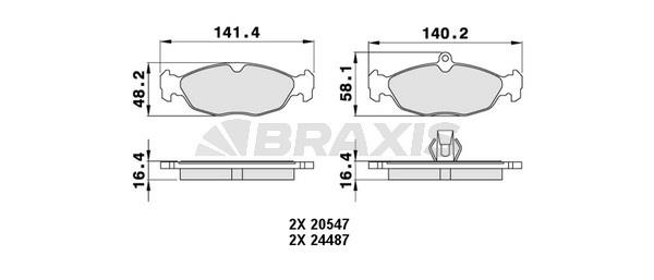 Braxis AA0470 Гальмівні колодки, комплект AA0470: Приваблива ціна - Купити в Україні на EXIST.UA!