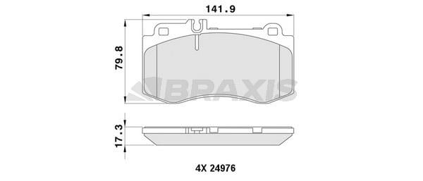 AA0440 Braxis Тормозные колодки дисковые, комплект