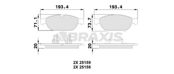 Braxis AA0393 Гальмівні колодки, комплект AA0393: Купити в Україні - Добра ціна на EXIST.UA!