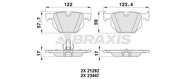 Braxis AA0388 Гальмівні колодки, комплект AA0388: Купити в Україні - Добра ціна на EXIST.UA!