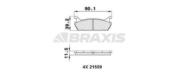 Braxis AA0296 Гальмівні колодки, комплект AA0296: Купити в Україні - Добра ціна на EXIST.UA!