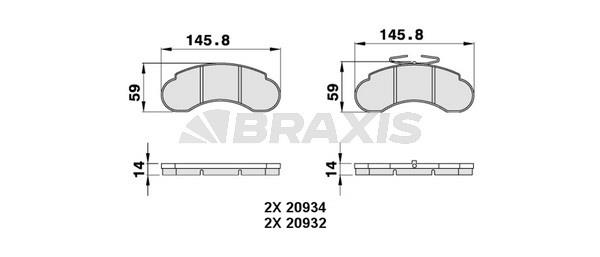 Braxis AA0279 Гальмівні колодки, комплект AA0279: Купити в Україні - Добра ціна на EXIST.UA!