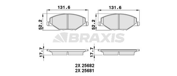 Braxis AA0258 Гальмівні колодки, комплект AA0258: Купити в Україні - Добра ціна на EXIST.UA!