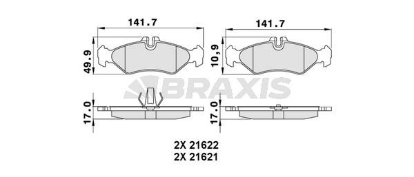 Braxis AA0253 Гальмівні колодки, комплект AA0253: Купити в Україні - Добра ціна на EXIST.UA!