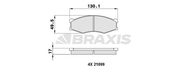 Braxis AA0226 Гальмівні колодки, комплект AA0226: Купити в Україні - Добра ціна на EXIST.UA!
