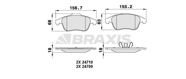 Braxis AA0222 Гальмівні колодки, комплект AA0222: Купити в Україні - Добра ціна на EXIST.UA!