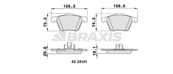 Braxis AA0220 Гальмівні колодки, комплект AA0220: Купити в Україні - Добра ціна на EXIST.UA!