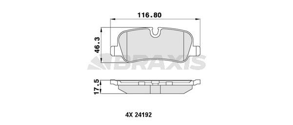 AA0216 Braxis Тормозные колодки дисковые, комплект