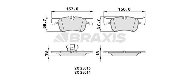 Braxis AA0210 Гальмівні колодки, комплект AA0210: Купити в Україні - Добра ціна на EXIST.UA!