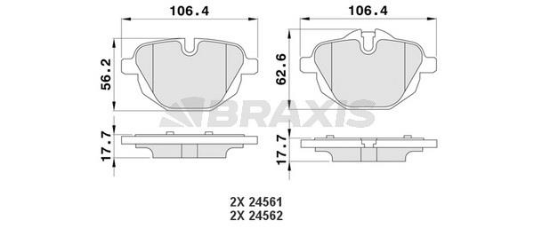 Braxis AA0170 Гальмівні колодки, комплект AA0170: Купити в Україні - Добра ціна на EXIST.UA!