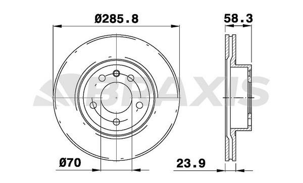 Braxis AE0752 Диск гальмівний передній вентильований AE0752: Купити в Україні - Добра ціна на EXIST.UA!