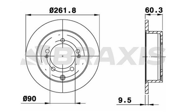 Braxis AE0632 Диск гальмівний задній невентильований AE0632: Купити в Україні - Добра ціна на EXIST.UA!