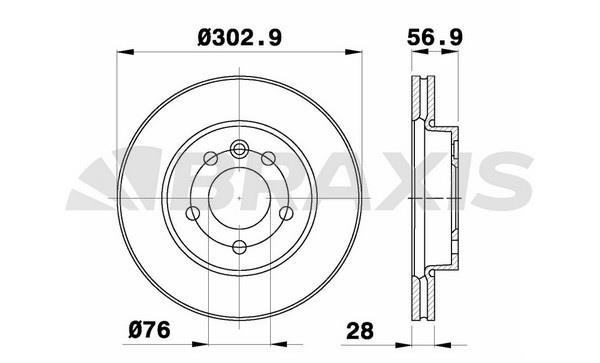 Braxis AE0526 Диск гальмівний передній вентильований AE0526: Купити в Україні - Добра ціна на EXIST.UA!