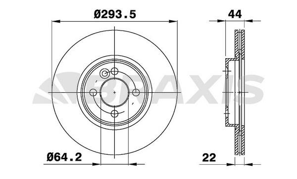 Braxis AE0359 Диск гальмівний передній вентильований AE0359: Купити в Україні - Добра ціна на EXIST.UA!