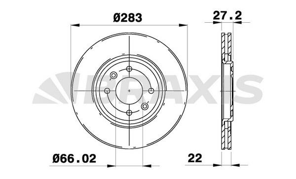 Braxis AE0334 Диск гальмівний передній вентильований AE0334: Купити в Україні - Добра ціна на EXIST.UA!