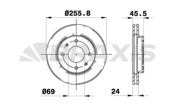 Braxis AE0265 Диск гальмівний передній вентильований AE0265: Купити в Україні - Добра ціна на EXIST.UA!