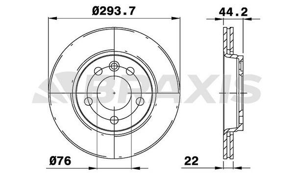 Braxis AE0205 Диск гальмівний задній вентильований AE0205: Купити в Україні - Добра ціна на EXIST.UA!