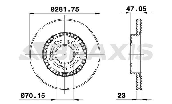 Braxis AE0193 Диск гальмівний передній вентильований AE0193: Приваблива ціна - Купити в Україні на EXIST.UA!