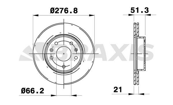 Braxis AE0150 Диск гальмівний передній вентильований AE0150: Купити в Україні - Добра ціна на EXIST.UA!
