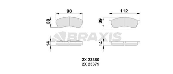 Braxis AB0522 Гальмівні колодки, комплект AB0522: Купити в Україні - Добра ціна на EXIST.UA!