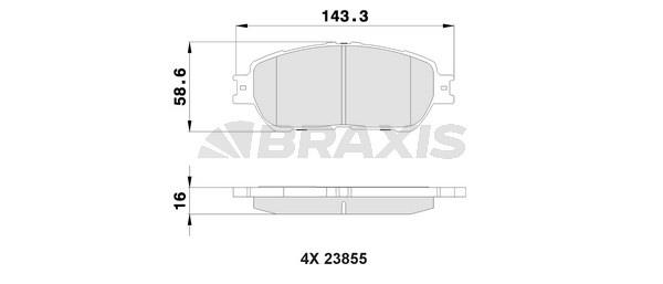 Braxis AB0516 Гальмівні колодки, комплект AB0516: Купити в Україні - Добра ціна на EXIST.UA!