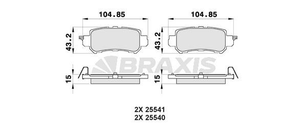 Braxis AB0470 Гальмівні колодки, комплект AB0470: Купити в Україні - Добра ціна на EXIST.UA!