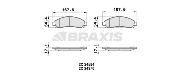 Braxis AB0377 Гальмівні колодки, комплект AB0377: Купити в Україні - Добра ціна на EXIST.UA!