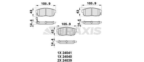 Braxis AB0354 Гальмівні колодки, комплект AB0354: Купити в Україні - Добра ціна на EXIST.UA!