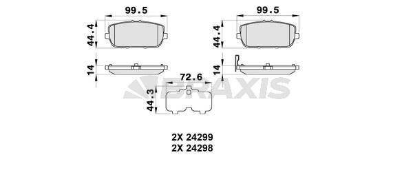 Braxis AB0327 Гальмівні колодки, комплект AB0327: Купити в Україні - Добра ціна на EXIST.UA!