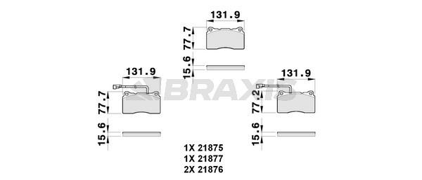 Braxis AB0261 Гальмівні колодки, комплект AB0261: Купити в Україні - Добра ціна на EXIST.UA!