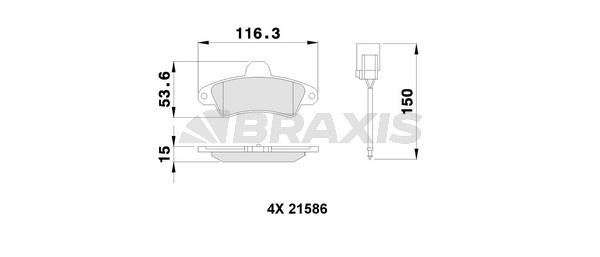 Braxis AB0252 Гальмівні колодки, комплект AB0252: Купити в Україні - Добра ціна на EXIST.UA!
