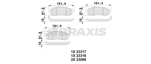 Braxis AB0243 Гальмівні колодки, комплект AB0243: Купити в Україні - Добра ціна на EXIST.UA!