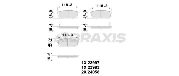 Braxis AB0241 Гальмівні колодки, комплект AB0241: Приваблива ціна - Купити в Україні на EXIST.UA!