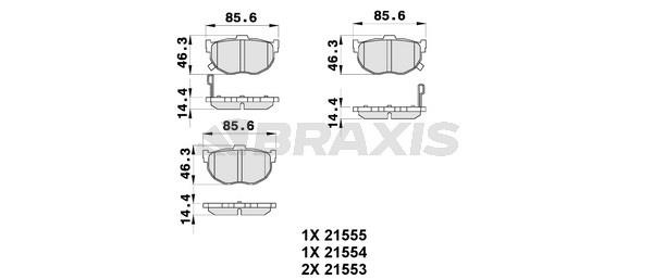 Braxis AB0234 Гальмівні колодки, комплект AB0234: Купити в Україні - Добра ціна на EXIST.UA!