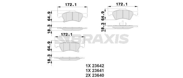 Braxis AB0214 Гальмівні колодки, комплект AB0214: Купити в Україні - Добра ціна на EXIST.UA!