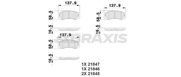 Braxis AB0212 Гальмівні колодки, комплект AB0212: Купити в Україні - Добра ціна на EXIST.UA!