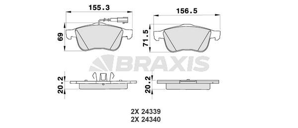 Braxis AB0189 Гальмівні колодки, комплект AB0189: Купити в Україні - Добра ціна на EXIST.UA!