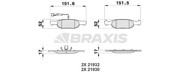 Braxis AB0182 Гальмівні колодки, комплект AB0182: Купити в Україні - Добра ціна на EXIST.UA!