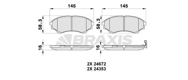Braxis AB0178 Гальмівні колодки, комплект AB0178: Купити в Україні - Добра ціна на EXIST.UA!