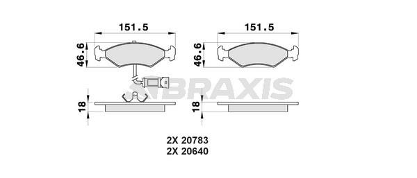 Braxis AB0169 Гальмівні колодки, комплект AB0169: Купити в Україні - Добра ціна на EXIST.UA!