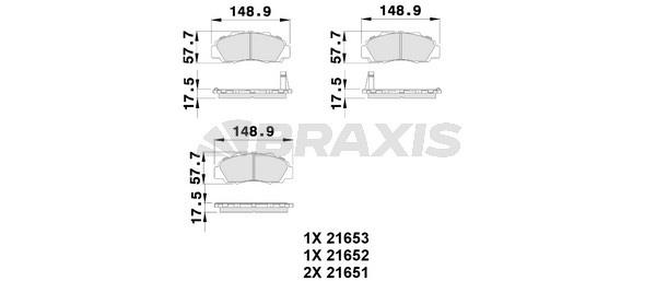Braxis AB0122 Гальмівні колодки, комплект AB0122: Купити в Україні - Добра ціна на EXIST.UA!