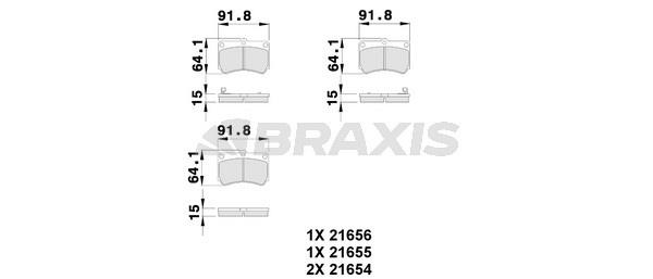 Braxis AB0105 Гальмівні колодки, комплект AB0105: Купити в Україні - Добра ціна на EXIST.UA!